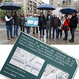 Visita a las obras antiinundaciones en el entorno de la avenida Valencia de Castellón