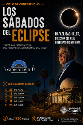 Rafael Bachiller protagoniza una nueva conferencia del ciclo ´Los sábados del eclipse´ en el Planetario de Castellón