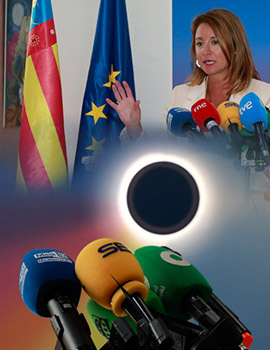 La alcaldesa de Castellón, Begoña Carrasco presenta la programación del Ayuntamiento de Castellón con motivo del eclipse total de sol del 12 de agosto