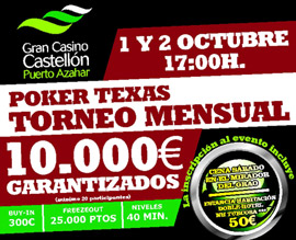 I GRAN TORNEO MENSUAL DE OCTUBRE GRAN CASINO CASTELLÓN