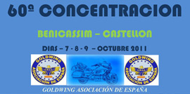 60ª Concentración Nacional Goldwing Asociación de España, 7, 8, y 9 de Octubre de 2011 en Benicàssim