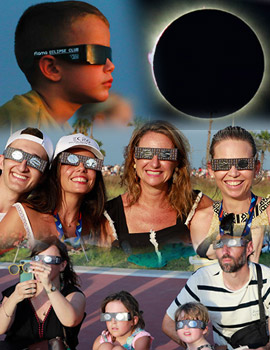 Miles de personas viven un momento histórico contemplando el eclipse total de sol en la playas de Castellón