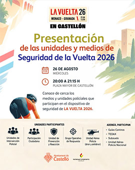 La Plaza Mayor acogerá mañana la presentación de las unidades de seguridad de La Vuelta 2026