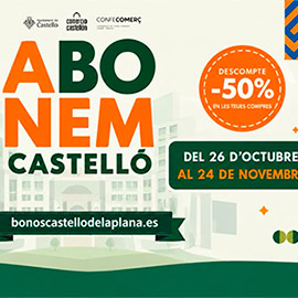 El Ayuntamiento informa de una nueva edición de la campaña de bonos comerciales ´Abonem Castelló´