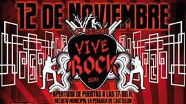 Cartel de la 2ª edición del ViveRock Fest 2011, sábado 12 de Noviembre en la Pérgola, en Castellón