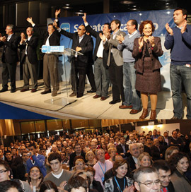 Fiesta del PP de Castellón en el día de las elecciones.