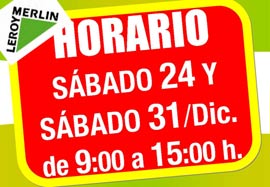 Horario de Leroy Merlin para estas fiestas