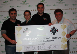 15.000€ en premios en el IV torneo mensual del Gran Casino Castellón