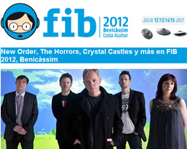 FIB 2012: New Order, The Horrors, Crystal Castles y más en Benicàssim