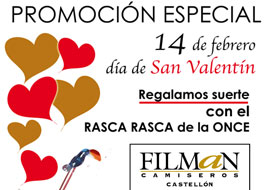 FILMAN camiseros regala suerte con el rasca rasca de la suerte en una promoción especial San Valentín