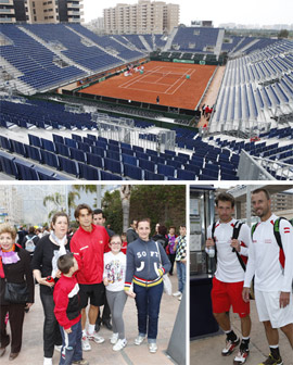 Fotografías de la pista de tenis de la Copa Davis en Oropesa