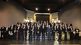 Alfonso Bataller visita a la banda municipal de música