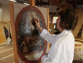 La Fundación Blasco de Alagón restaura 28 lienzos del Altar del Carmen de la Basílica Arciprestal de Morella