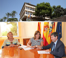 Firma del convenio de colaboración entre los Ayuntamientos de Benicàssim y Castellón en el Certamen Francisco Tárrega