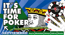 Renovación en la agenda de poker de septiembre del Gran Casino Castellón