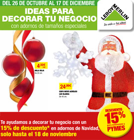 Decora tu negocio en Leroy Merlín con descuentos en adornos de navidad