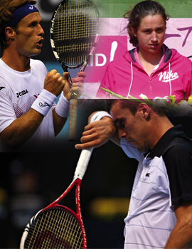 Los tenistas castellonenses Dani Gimeno y Roberto Bautista ceden ante los locales Llodra y Mathieu, en el inicio del BNP Paribas Masters 1000.