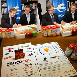 CHOCOCAS e IBERCAJA presentan su campaña solidaria de recogida de alimentos destinados al Banco de Alimentos de Castellón