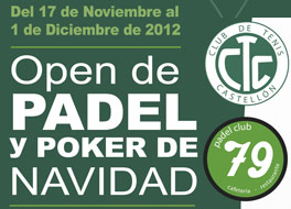 Próximo Torneo de Pádel Navidad. Club Tenis Castellón y Pádel 79