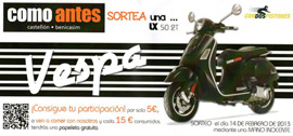 Como Antes sorteará una vespa el 14 de febrero de 2013