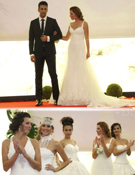 Desfile de moda nupcial en el evento MasBoda