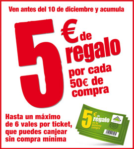 Ven a Leroy Merlín antes del 10 de diciembre y acumula 5 euros de descuento por cada 50 euros de compra