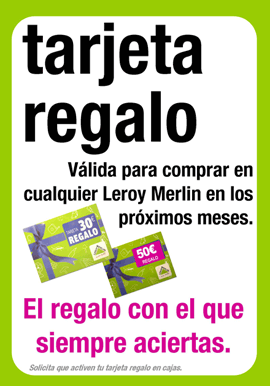 Tarjeta regalo de Leroy Merlín, seguro que acertarás