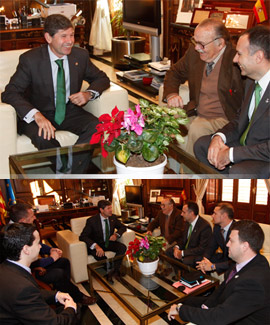 La Germandat dels Cavalllers de la Conquesta visitan al Alcalde de Castellón, Alfonso Bataller