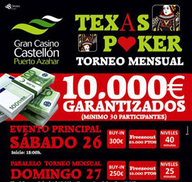 El XIV Gran Torneo Mensual de enero en el Gran Casino Castellón viene acompañado este fin de semana del concierto de Supersubmarina