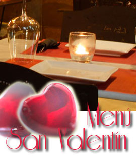 Menús románticos El Roble para San Valentín