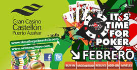 En febrero novedades en el Gran Casino Castellón, el  Torneo Semanal mejora su estructura y el Mensual cambia de fechas