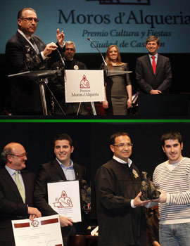 Acto de entrega de los Premios Moros d´Alqueria a Adrián Miralles, Carlos Monsonís y a los Sanfermines