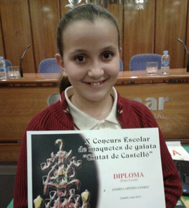 Una alumna del colegio Lledó, vencedora del concurso de maquetas de gaiatas