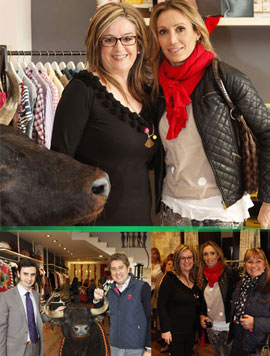La extorera Cristina Sánchez, actualmente diseñadora de moda, en la tienda Albero galardonada con el primer premio escaparate taurino