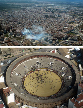 Algunas fotos aéreas de Castellón el sábado de Magdalena