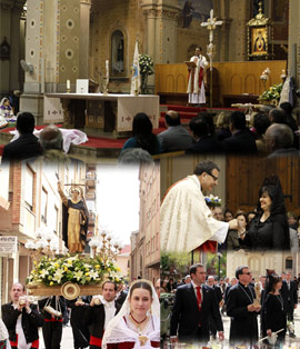 Procesión y misa con motivo de las fiestas en honor a San Vicente