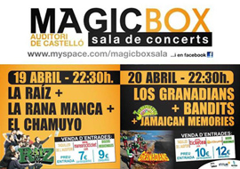 Este fin de semana la Sala Màgic Box con el Reggae y Rock mestizo