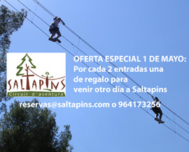 Saltapins ofrece una entrada gratis por cada dos personas que vayan el día 1 de mayo