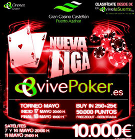 Nueva edición de la Liga vivepoker en el Gran Casino Castellón