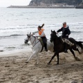 Carrera de caballos y burros