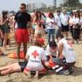 Castellón, simulacro salvamento Cruz Roja, playa de la Almadraba, Benicàssim
