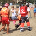 Castellón, simulacro salvamento Cruz Roja, playa de la Almadraba, Benicàssim
