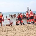 Castellón, simulacro salvamento Cruz Roja, playa de la Almadraba, Benicàssim