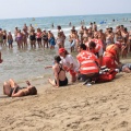 Castellón, simulacro salvamento Cruz Roja, playa de la Almadraba, Benicàssim