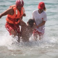Castellón, simulacro salvamento Cruz Roja, playa de la Almadraba, Benicàssim